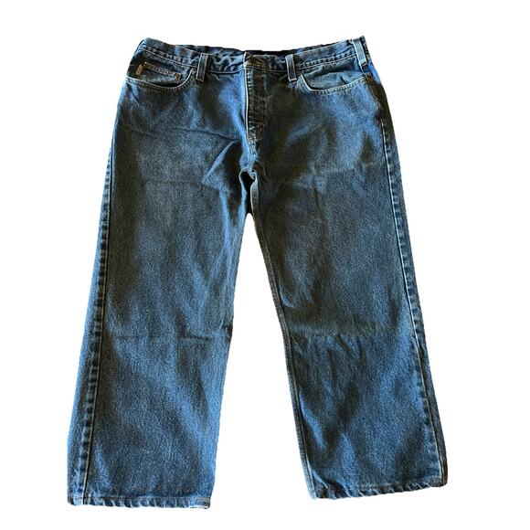Carhartt Jeans Men’s 40x25 Relaxed Fit Denim Blue Medium Wash Workwear Travel - Picture 1 of 12